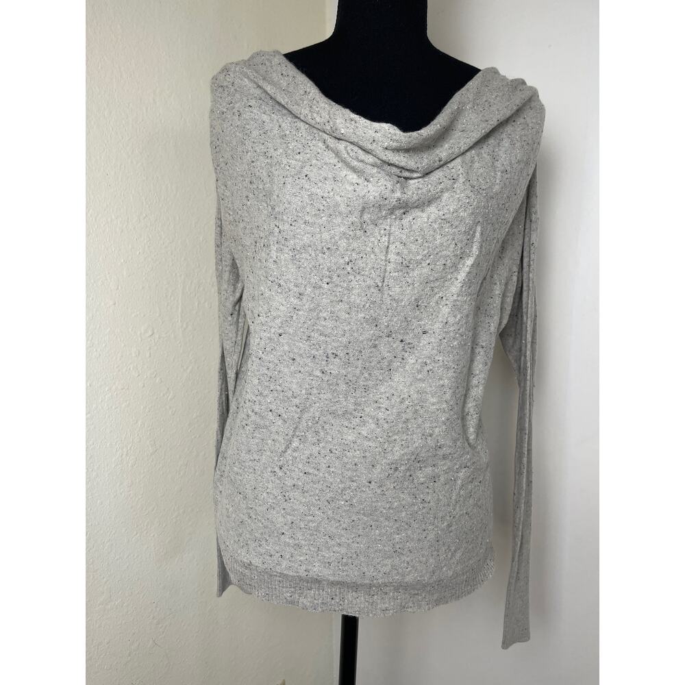Anthropologie Moth Womens Silk Wool Blend Minimalist Quiet Luxury Sweater Gray L